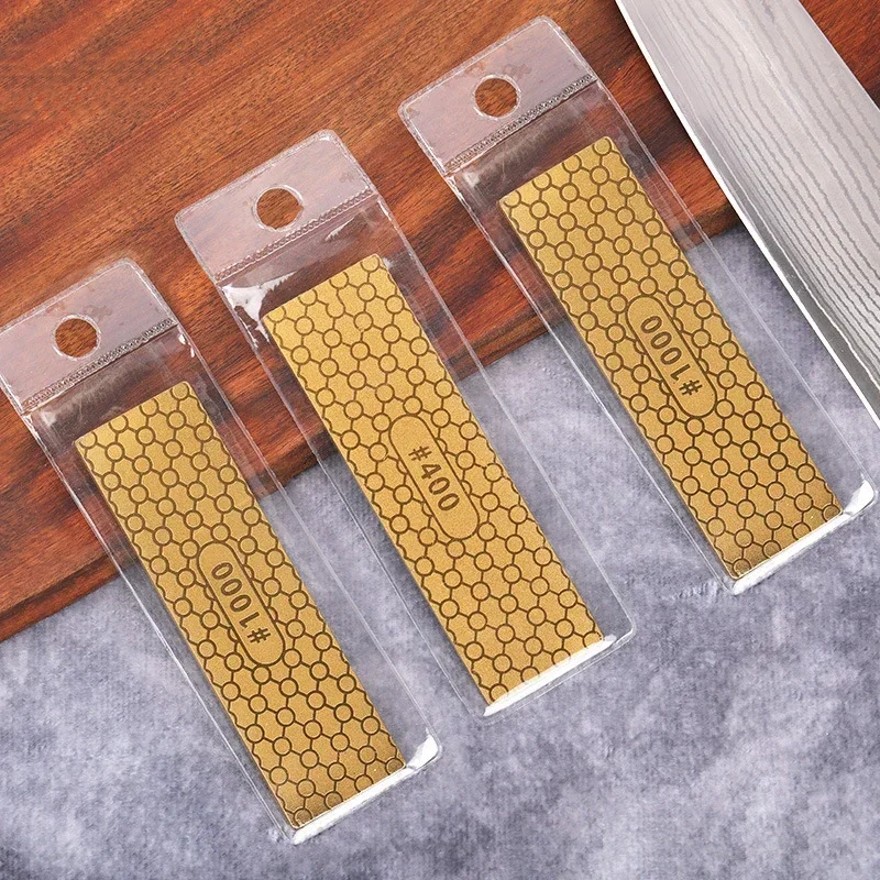 Diamond Double-sided Sharpener Stone Kitchen Outdoor Knife Sharpener Grinding Tools Honeycomb Titanium-plated Whetstone1