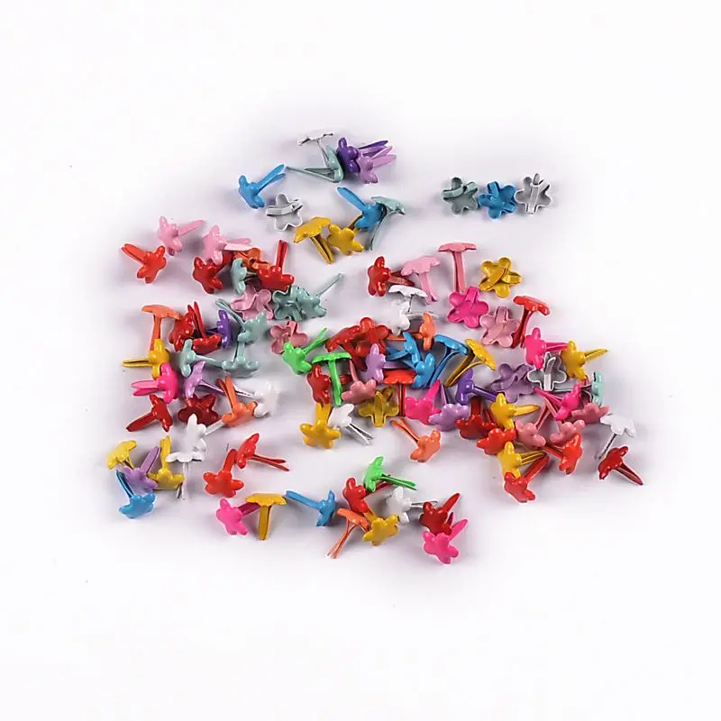 100 шт. 7x10 мм разноцветные мини-шляпы в форме цветка для обуви «сделай сам», сумка, шляпа, декоративные персонализированные аксессуары ручной работы cp1925