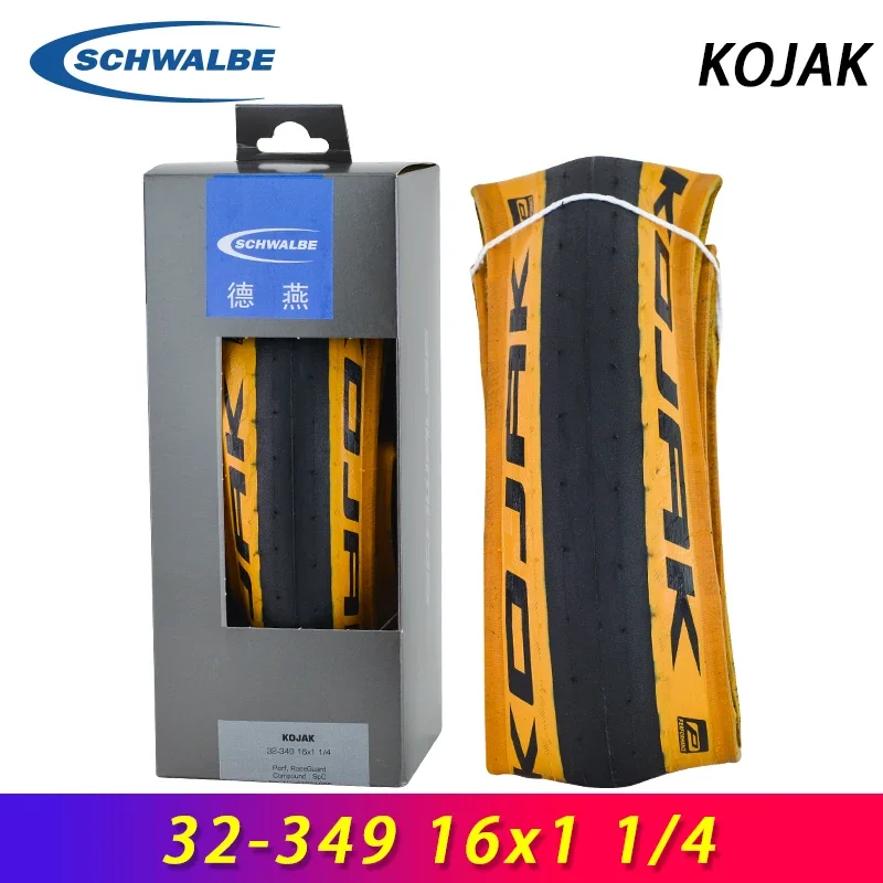 

SCHWALBE KOJAK 32-349 16x1 1/4 Yellow edge Folding Tire Small Wheel Diameter Bike Tires for Brompton Bicycle BMX Cycling Parts