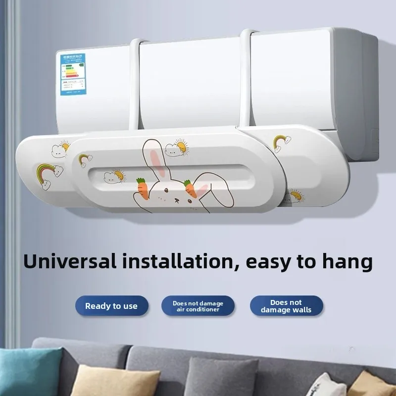 

Universal Wall-Mounted Air Conditioner Windshield Adjustable No-Install Design Dustproof Cover for Bedroom Climate Control