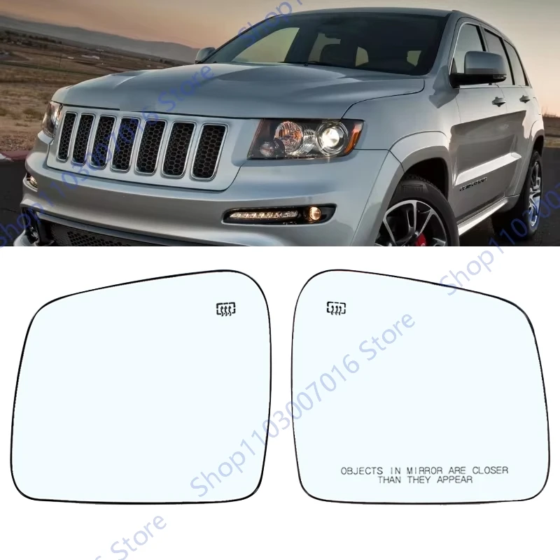 Lente de espejo retrovisor lateral para Jeep Grand Cherokee 2011-2021 para Dodge Durango 2014-2021 versión estadounidense cristal de coche con calefacción