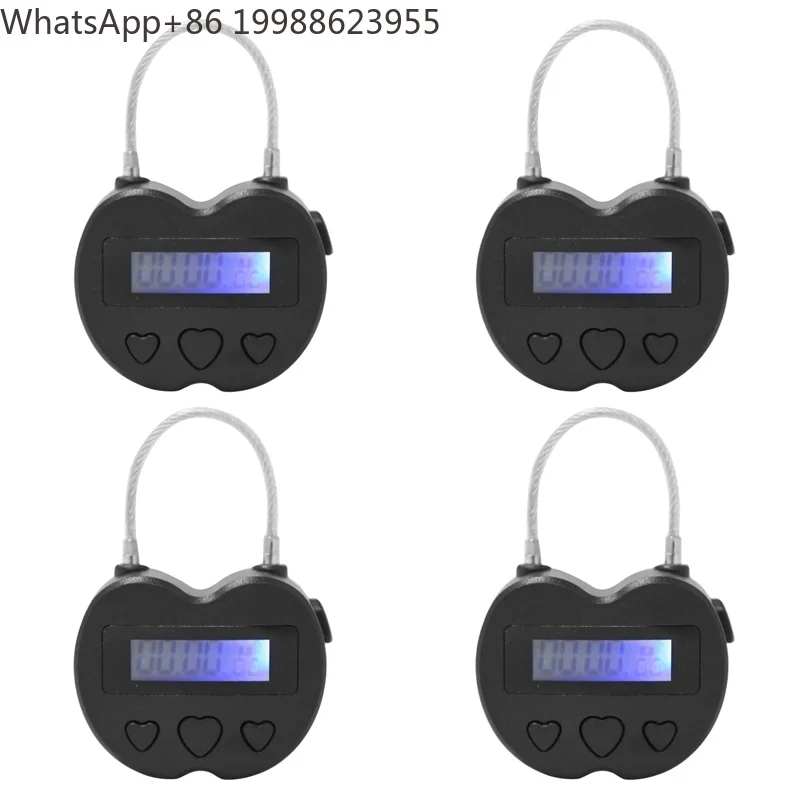 4X Smart Time Lock LCD Display Time Lock Multifunction Travel Electronic Timer,USB Rechargeable Temporary Timer Padlock