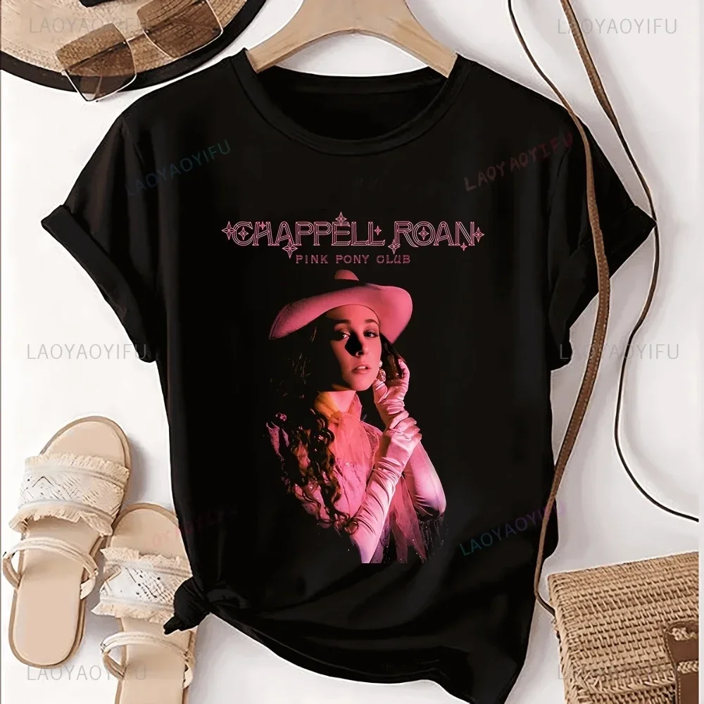المغني شابيل روان تي شيرت مطبوع توب تشابيل روان محايد الاتجاه Harajuku قميص قصير الأكمام الجرافيك المتضخم القطن التي شيرت #6