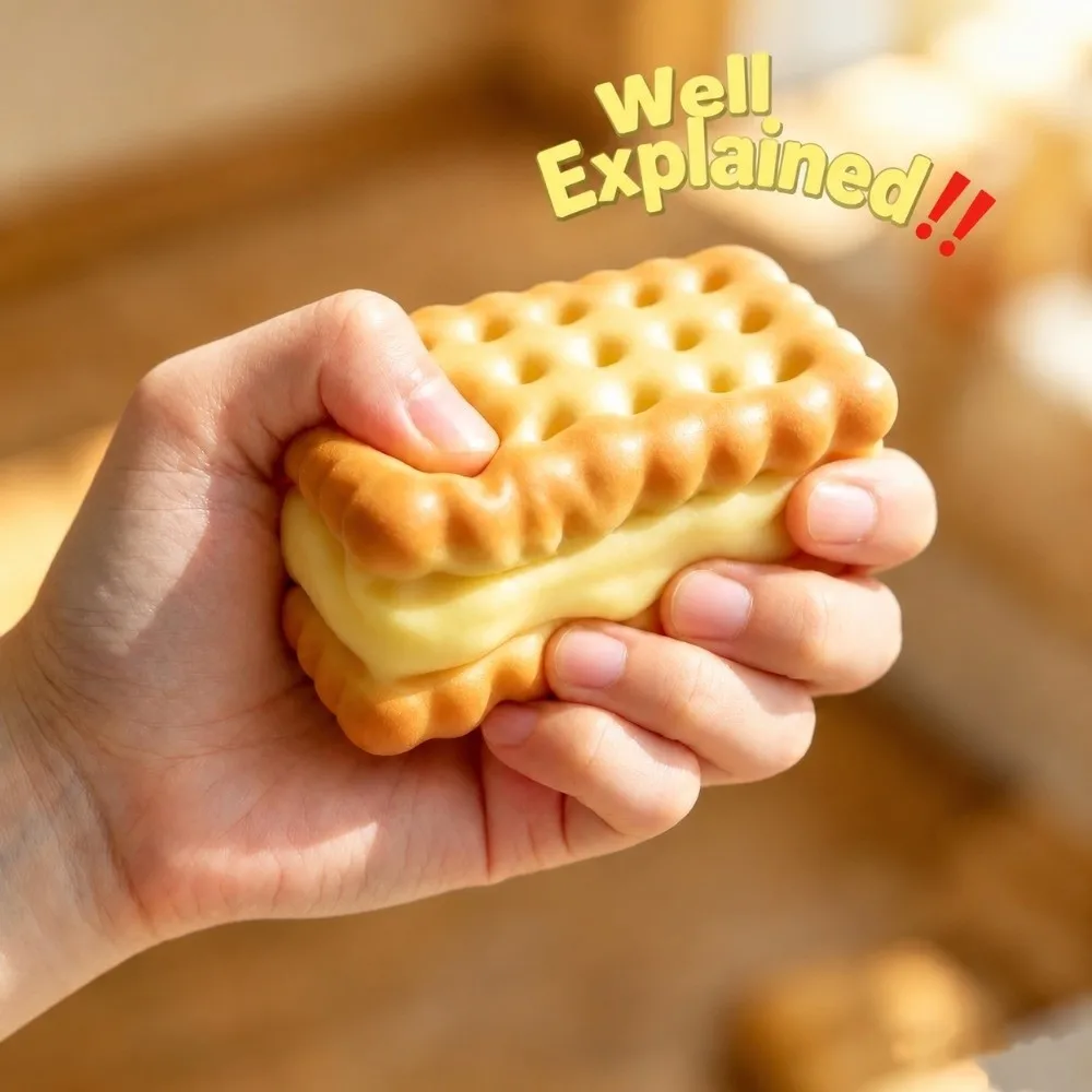 New Squishy Simulated Cake Squeeze Toy Stress Relief Big Cookie Slow Rising Toy Biscuit Sensory Fidget Toy Adults ASMR