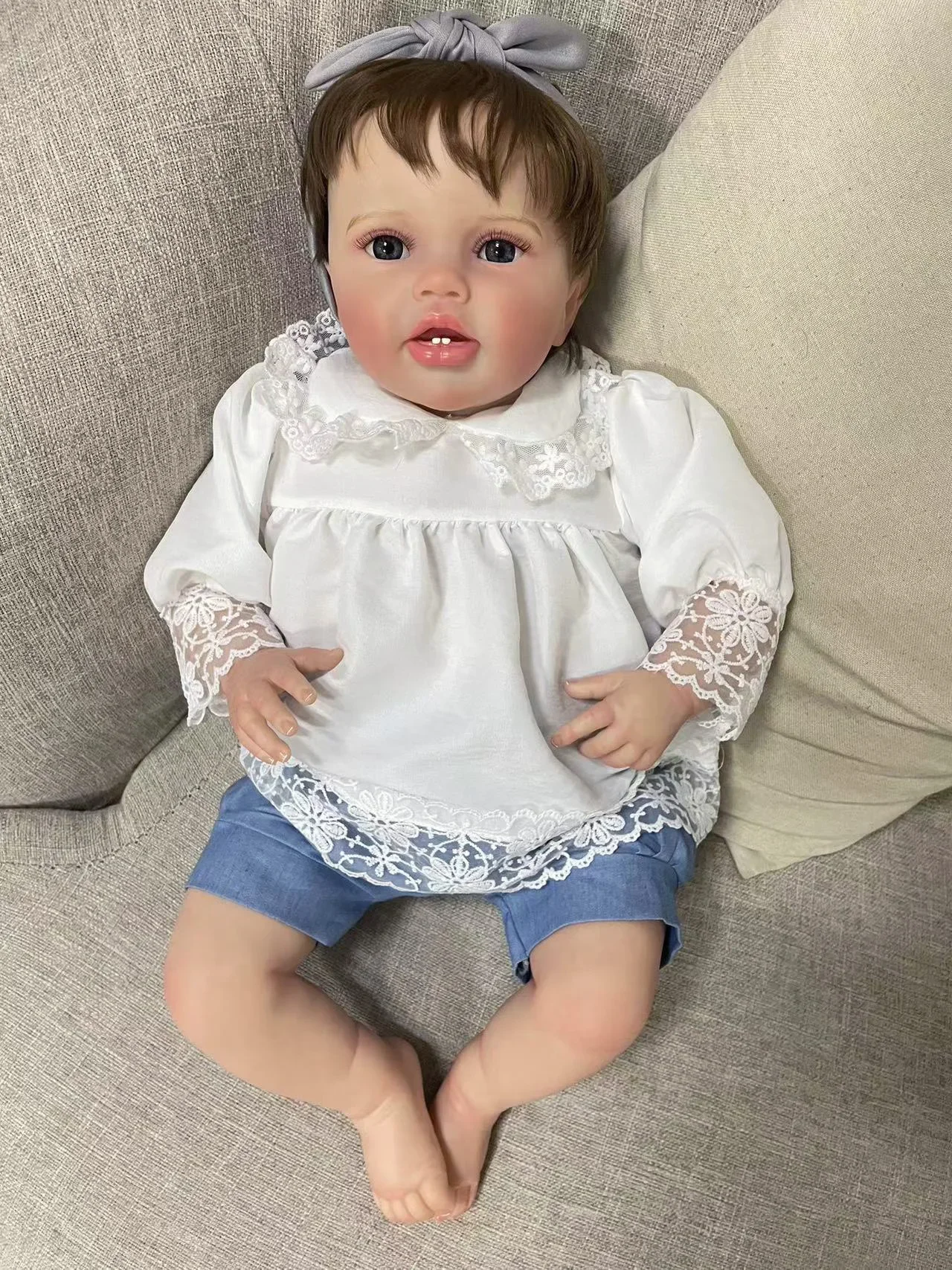 24Inch Lottie Princess Reborn Baby Toddler Doll Newborn Girl Lifelike Soft Touch 3D Skin Art Doll with Hand Root Hair