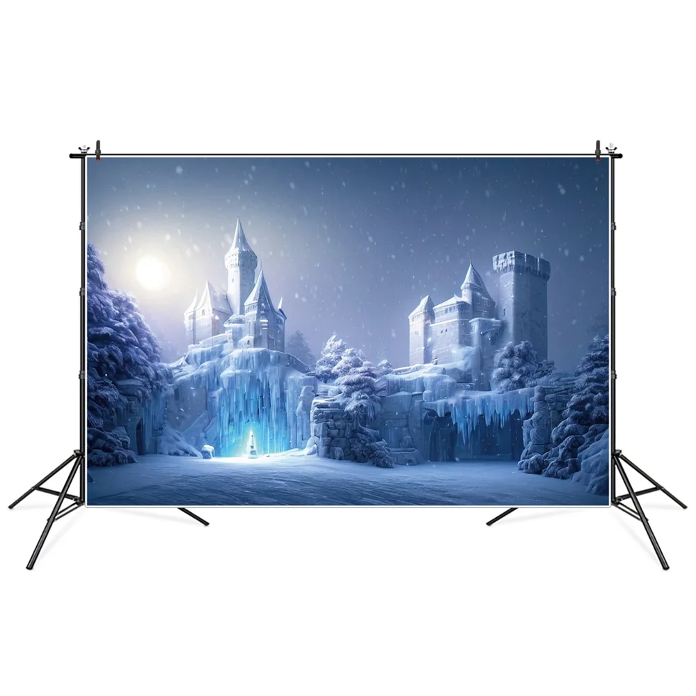 Frozen Ancient Castle Sunset Backdrops Photography Party Decoration Fiction Personalized Kid Photozone Photo Backgrounds Props