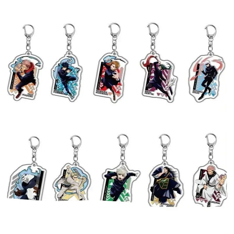 Ryomen Sukuna Acrylic Keychain Geto Suguru Fushiguro Megumi Satoru Gojo Key Chain Anime Jujutsu Keyring Gift Anime Accessories