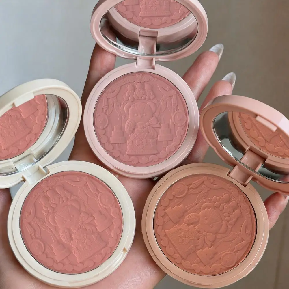 Monochrome Cute Blusher Three Dimensional Relief Mist Long Lasting Natural Glow Face Contouring Blush Palette Makeup