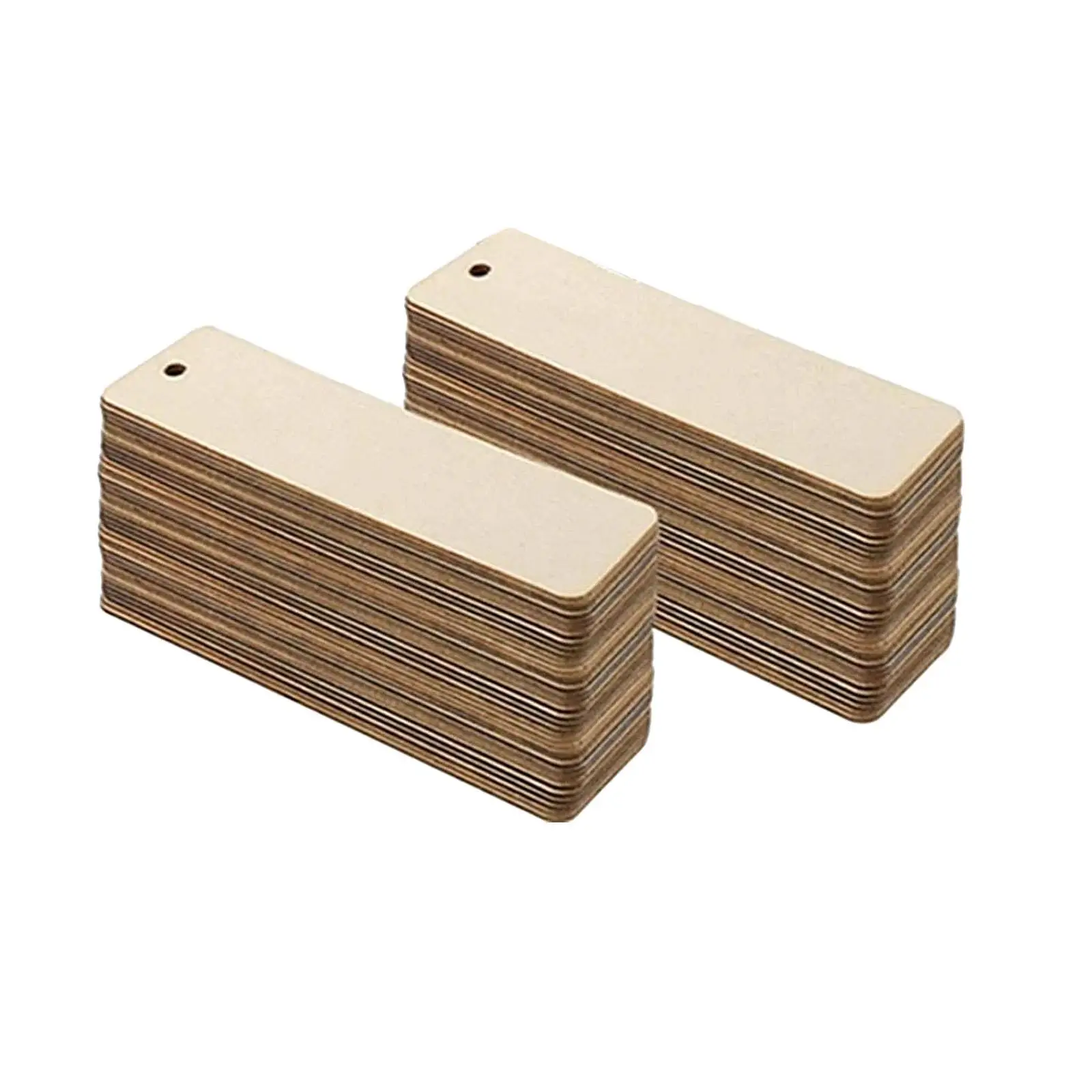 Blank Wooden Bookmarks Unfinished Plywood Rectangular Plaques with Rope for Creative Craft Projects Classroom Board Home Wall