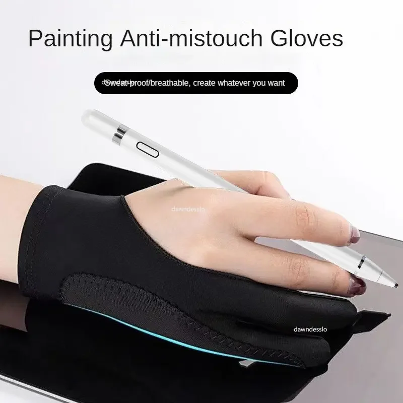 Anti-touch Two-Finger Hand Painting Gloves For Tablet Digital Board Screen Touch Drawing Anti-fouling Oil Painting Art Supplies