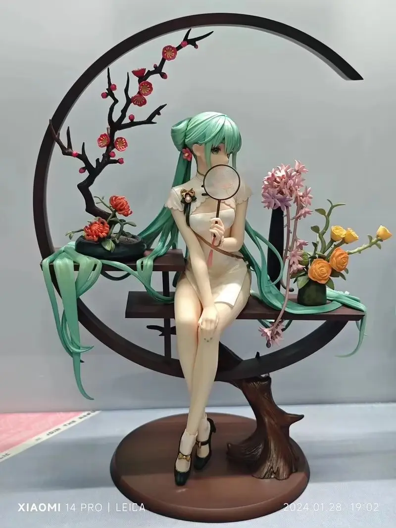 Hot Sale 25cm Hatsune Miku Anime Figure Cheongsam Miku Ancient Customs Statue Pvc Figurine Collectible Model Toys Birthday Gifts
