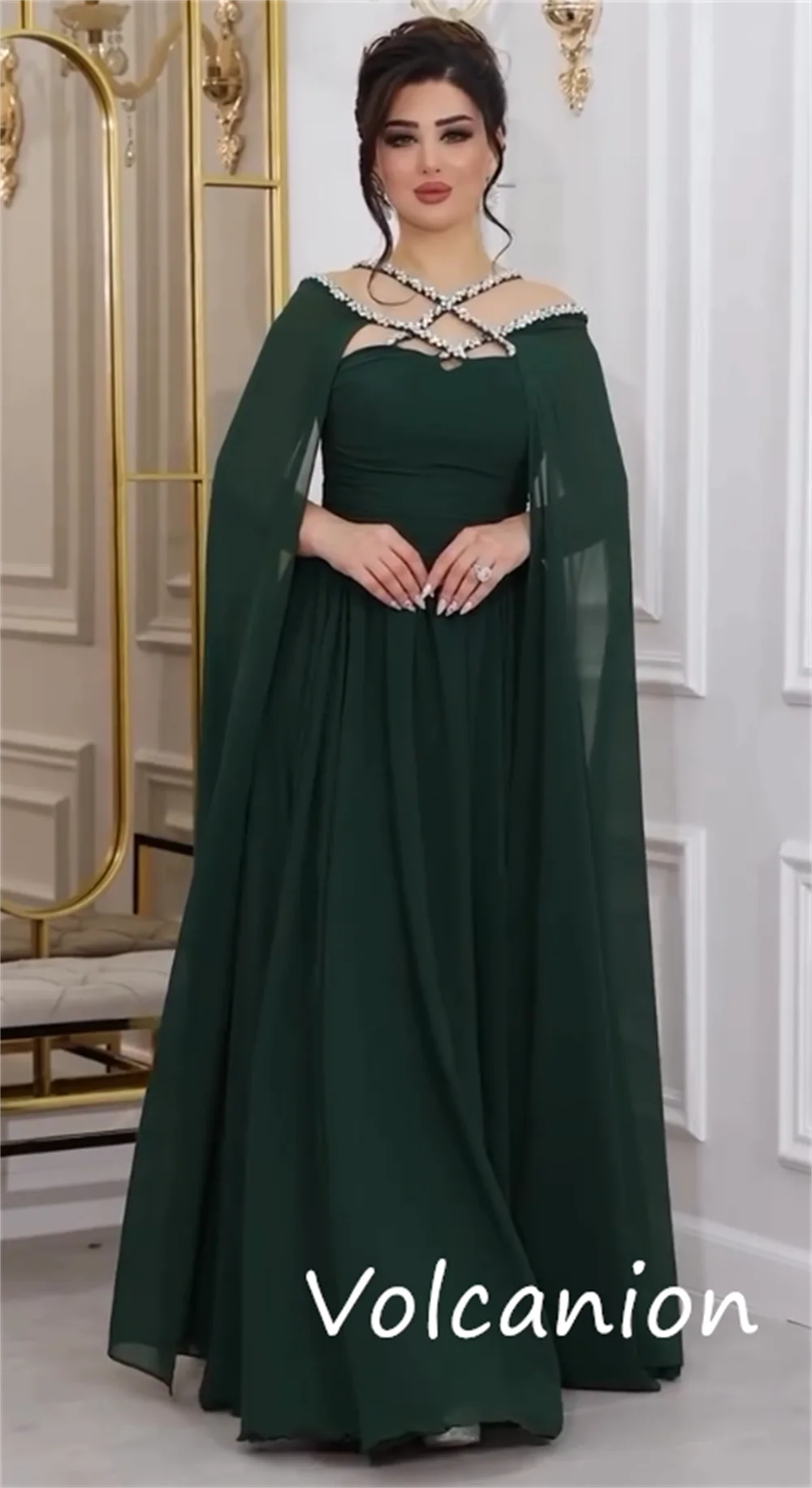 Customized Modern Style Jersey Sequined Pleat A-line Off-the-shoulderLong Dresses Bespoke Occasion Fashion