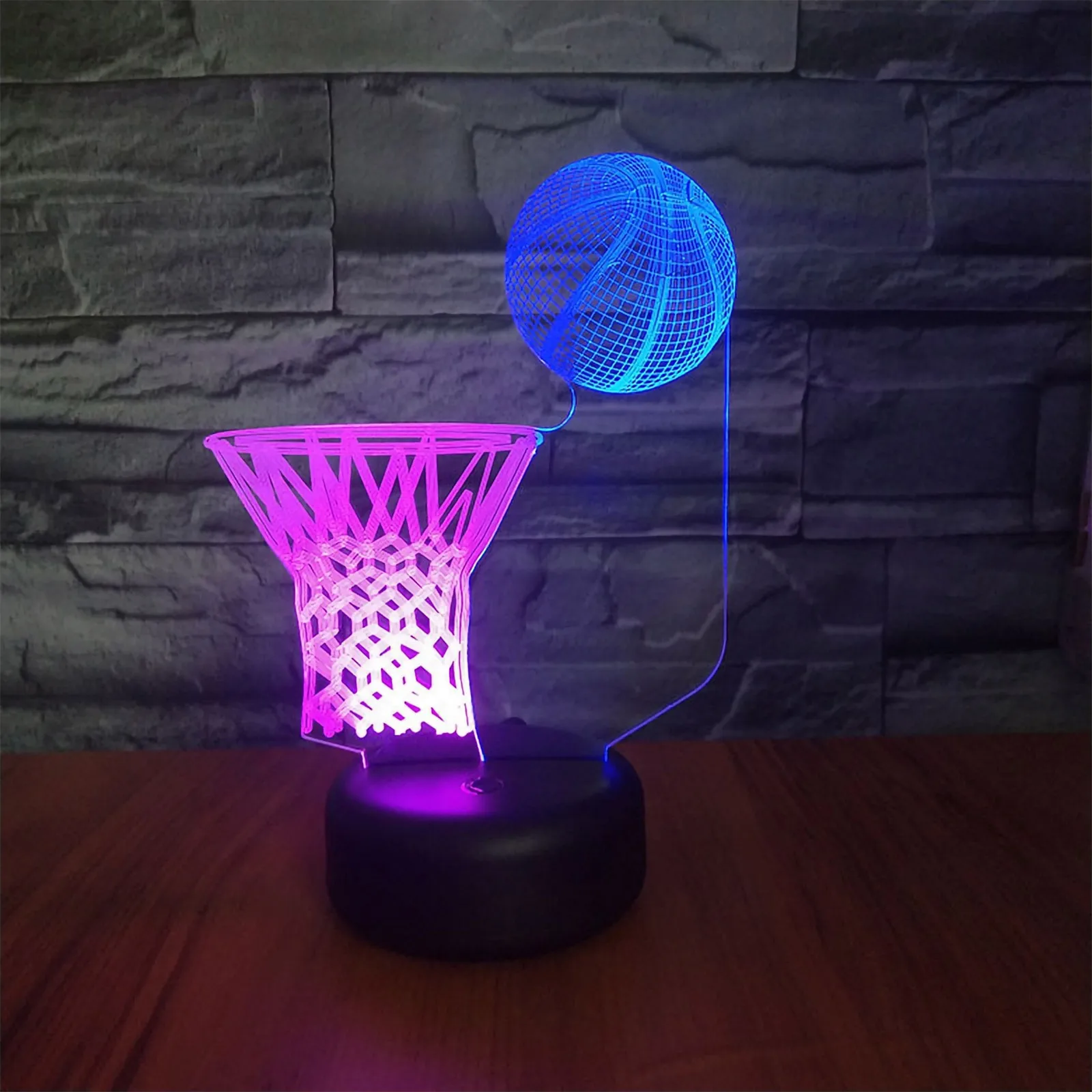 

1Set Basketball Neon LED 3D Visual Night Light Color Changing Remote USB Powered Bedroom Living Room Lamp