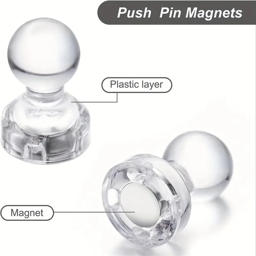 XiongChuCi Transparent Strong Magnetic Magnet Push Pin DIY Refrigerator Stickers Office Applications Push Pins Magnet Pushpins