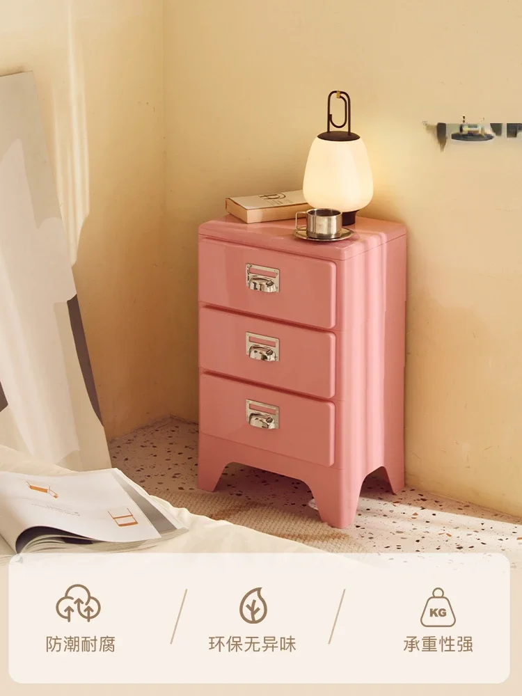 Bedside table Small bedroom Modern tin cabinet