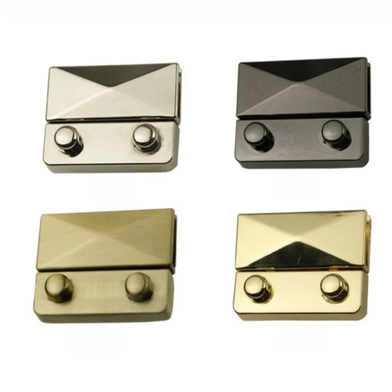 Zinc Alloy Push Lock Clasp - Modern Rectangular Purse Closure with Rounded Corners-Secure DIY Handbag Hardware for Shoulder Bags