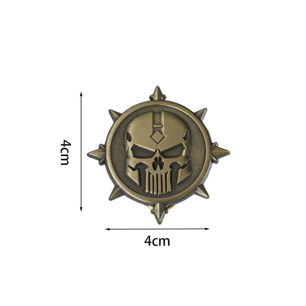 Warhammer 40,000 Logo Badge Sci-Fi Fantasy Game Brooch Punisher Skull Pin Retro Peripheral Accessories