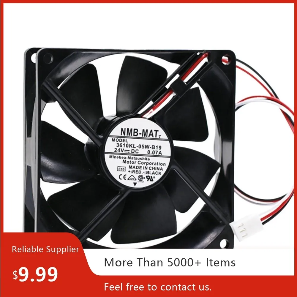 for NMB 92mm 24V DC Cooling Fan 3610KL-05W-B19 0.07A, Dual Ball Bearing Frequency Converters, 9025 9225