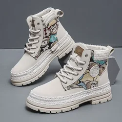 Fashion New Women Leather Ankle Boots Designer Brand Sneakers Chelsea Men Boot Outdoor Motorcycle Casual Shoes Botas Hombre Plus