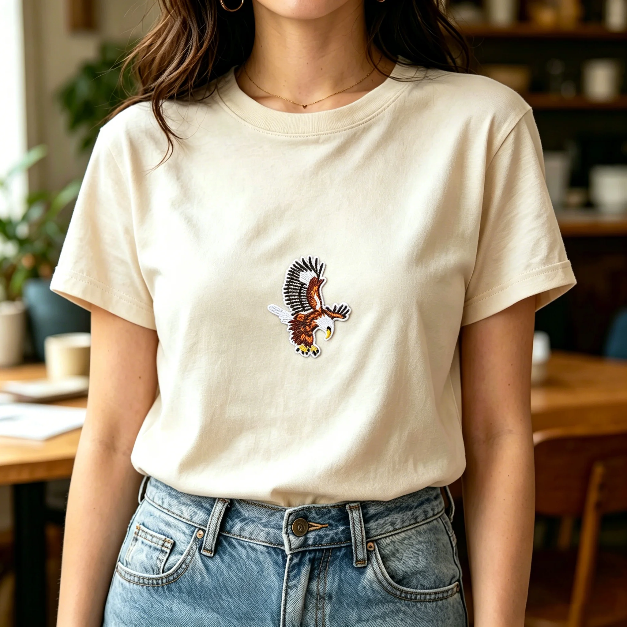 Aufbügelbarer Stickerei-Aufnäher mit Weißkopfseeadler, Amerikanischer Weißkopfseeadler, zum Aufbügeln auf Jeansjacke, Rucksack, Kleidung, DIY-Dekoration – Detail 1
