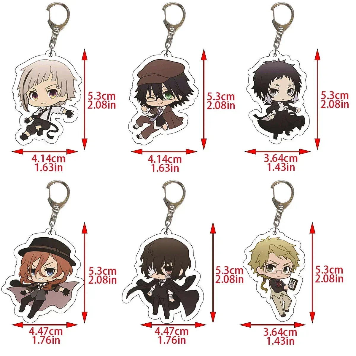 Anime Keychain Bungou Stray Dogs Atsushi Nakajima Dazai Key Chain for Women Accessories Cute Bag Pendant Key Ring for Fans Gift