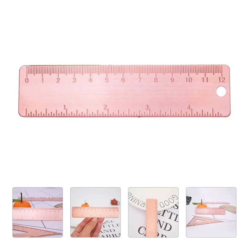 مسطرة نحاسية 12 سم سميكة 1 مم مساطر تشغيل المعادن حافة مستقيمة للطلاب أدوات الرسم قياس الاستخدام المكتبي