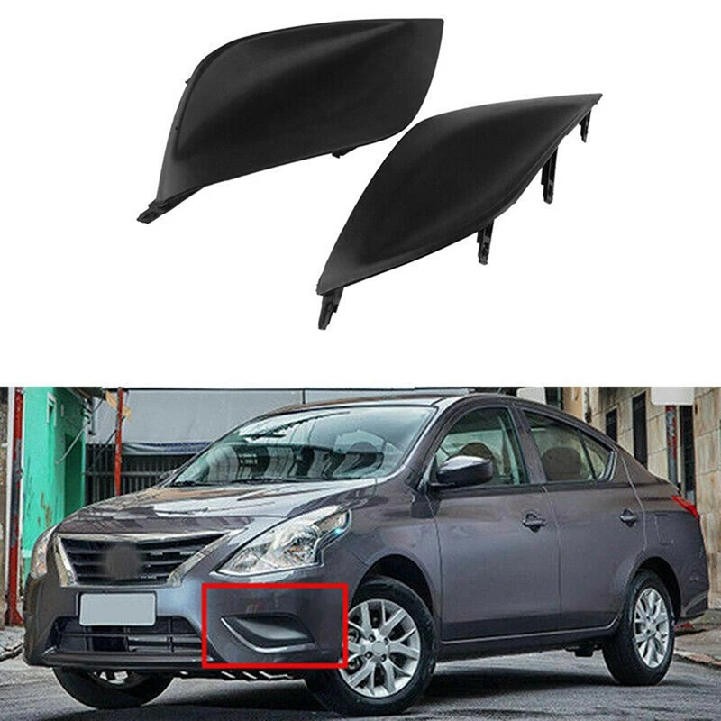 2 Pair Front Fog Bumper Lamp Light Bezel Cover For 2015-2018 Nissan Versa Sedan 622566W80A,622576W80A