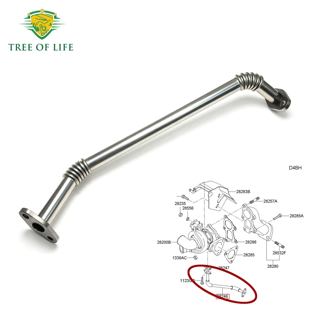 2824642600 Turbo Oil Return Pipe 28246-42600 For Hyundai H100 Grace H-1 Starex Libero Porter II 2.5 TD D4BH 4D56 TCI 993-2007
