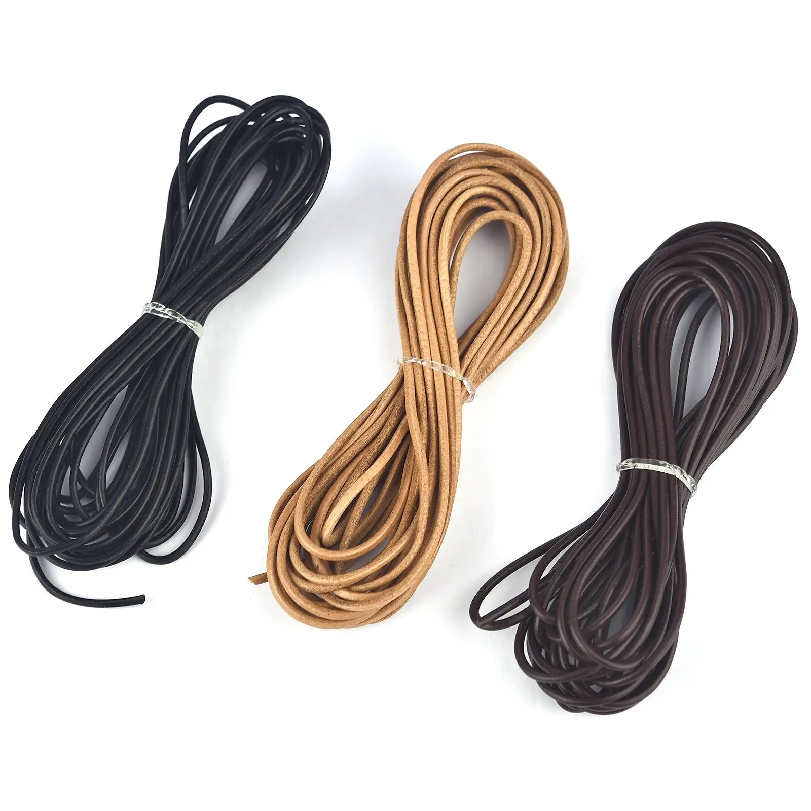 5 Meters DIY Retro Genuine Leather Cord 1-3mm Circle Strand Cowhide Cord Fit Necklace Bracelets DIY Jewelry Making Accessories