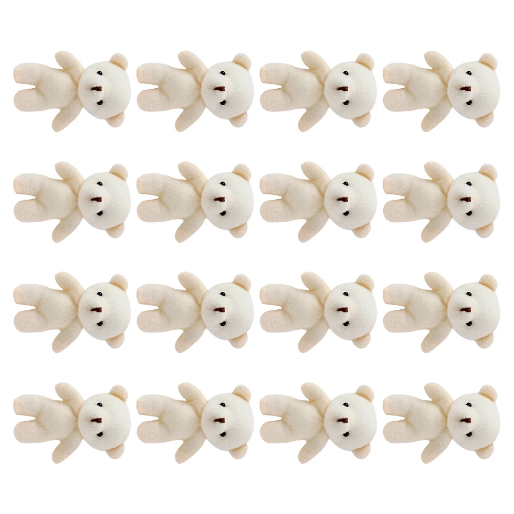 

16 Pcs Mini Bear Stuffed Animals Cute Hanging Keychains Decorative Backpack Pendants Soft Toys Valentine Accessories