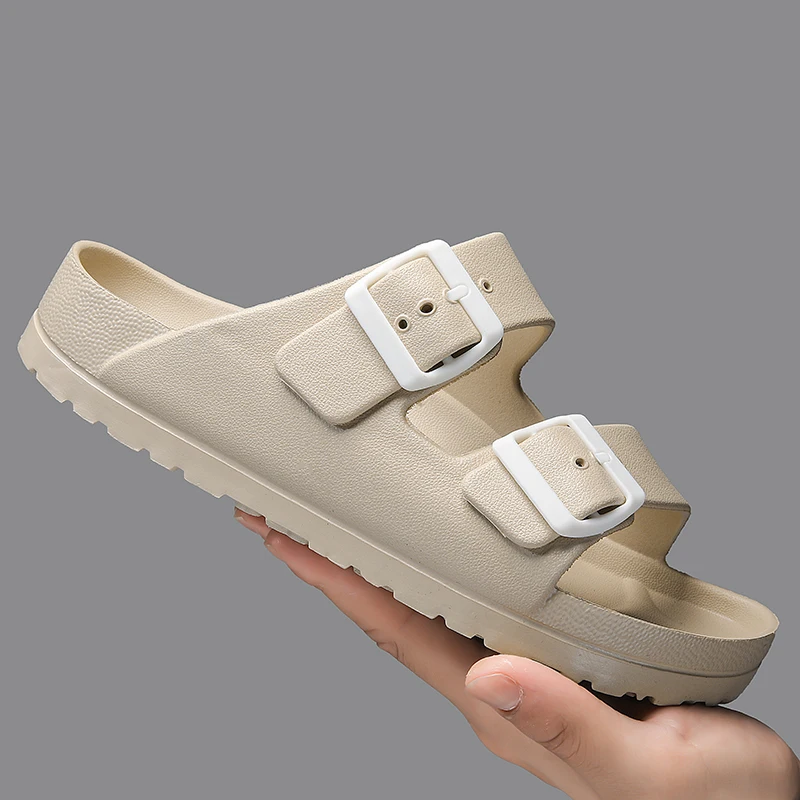 Women EVA Lightweight Birken Shoes Slides Slippers With Adjustable Double Straps Slip on Rubber Sandals Flats Ladies Summer