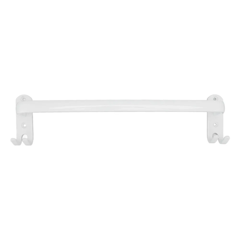 

Elegant Aluminum Towel Bar Wall Mounted Rustproof Towel Rack Multipurpose White Towel Hanger Bathroom Kitchen Bedroom Closet