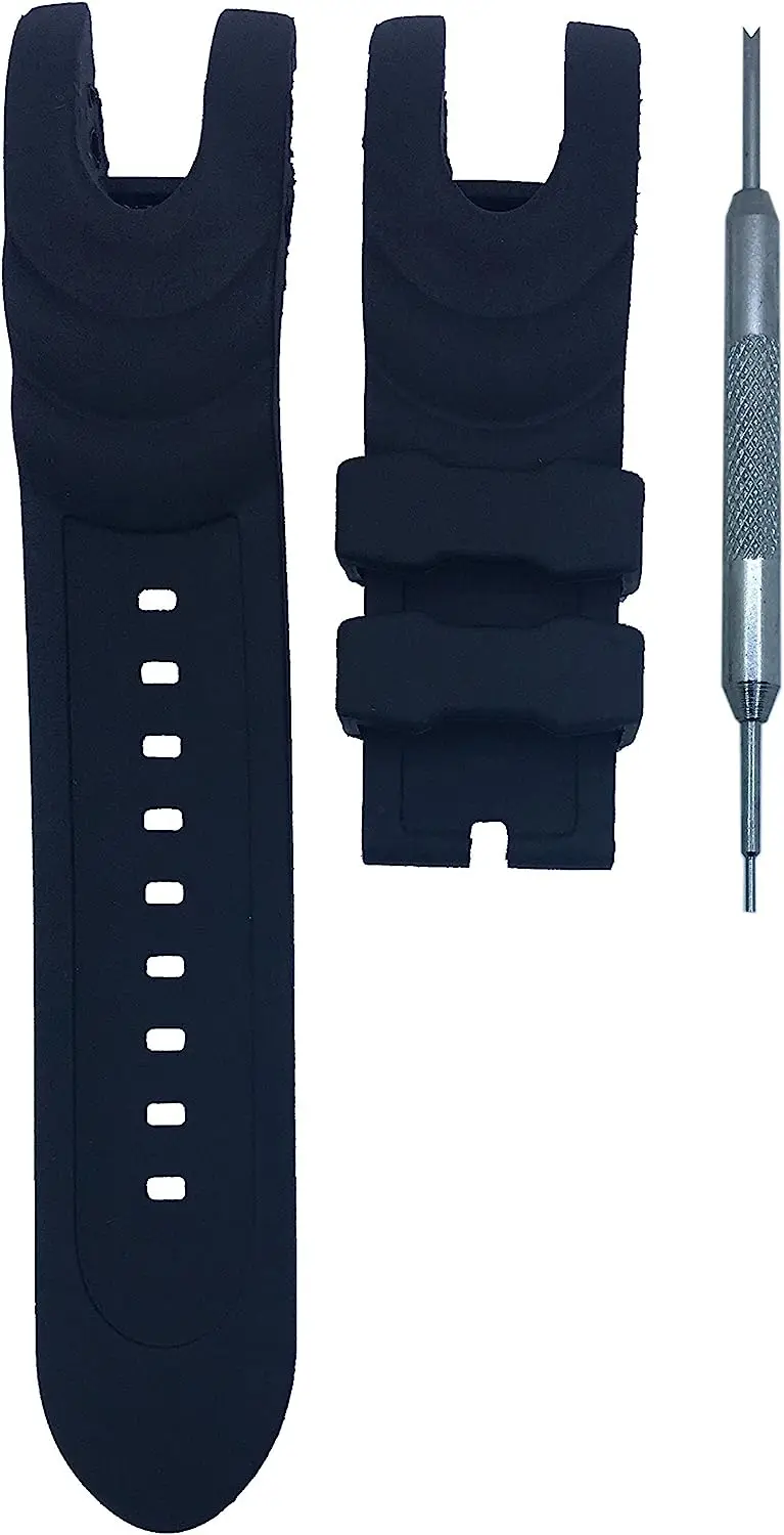 26mm Black Rubber Watch Band Strap Compatible with Invicta Reserve Collection Venom 6118 | Free Spring Bar Tool