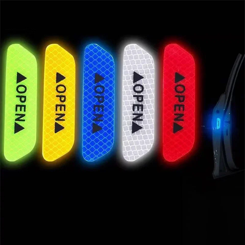 Reflective Car Door Sticker Safety Opening Warning Reflector Tape Decal Auto Car Accessories Exterior Interior Reflector Sticker