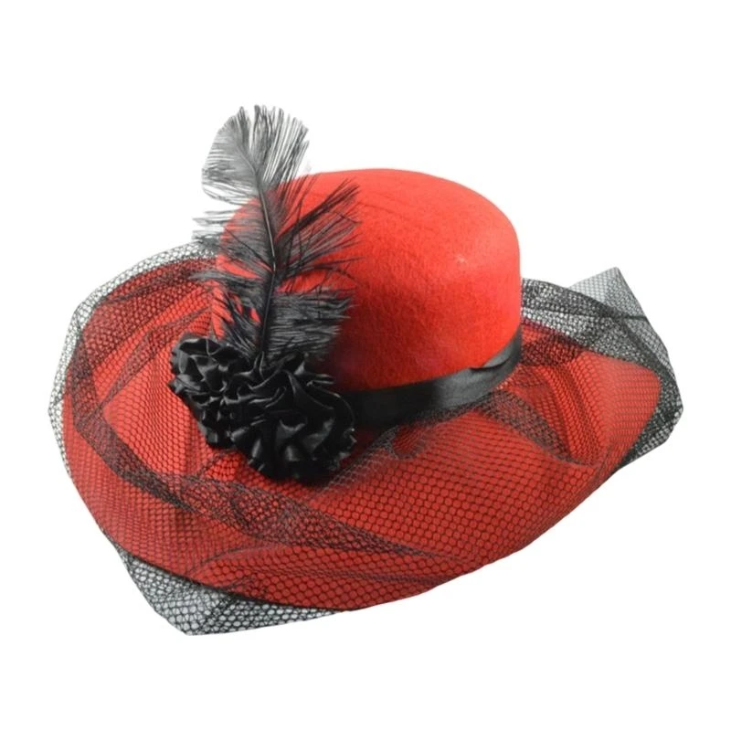 

652F Derby Hat With Veil Church Fascinator Hat For Women With Net Church Hat Wedding Hat Party Hat Bridal Shower Hat