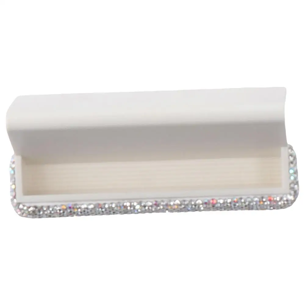 Bling Business Card Holder Desktop Decoration White Crystal Card Display Desktop Rhinestone Card Storage Home