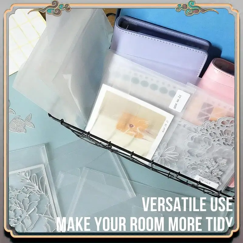 

Durable 60 Pack 5X7 Clear Plastic Envelopes For Cash, Photo, Paper Document, Card Storage, Small Money Saving Holder