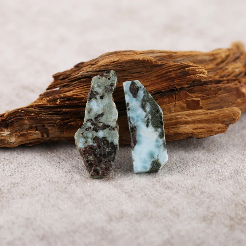 

Special Limited - Handmade Jewelry Natural Stone Nugget Larimar Earring Bead Accessories For Women