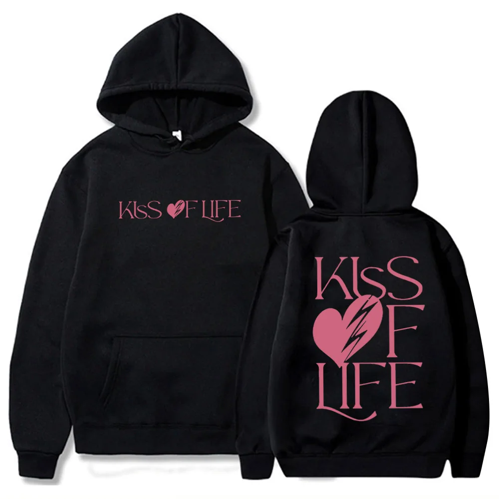 Kiss of Life Hoodie Pop Music Merch Unisex Harajuku Long Sleeve Sweatshirts