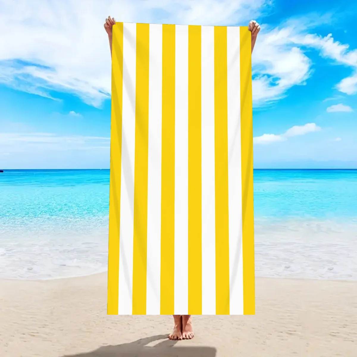 Sea Turtle Striped Beach Towel Personalized Initial K Summer Microfiber Bath Towel Oversized Quick Women Men Adults Kids