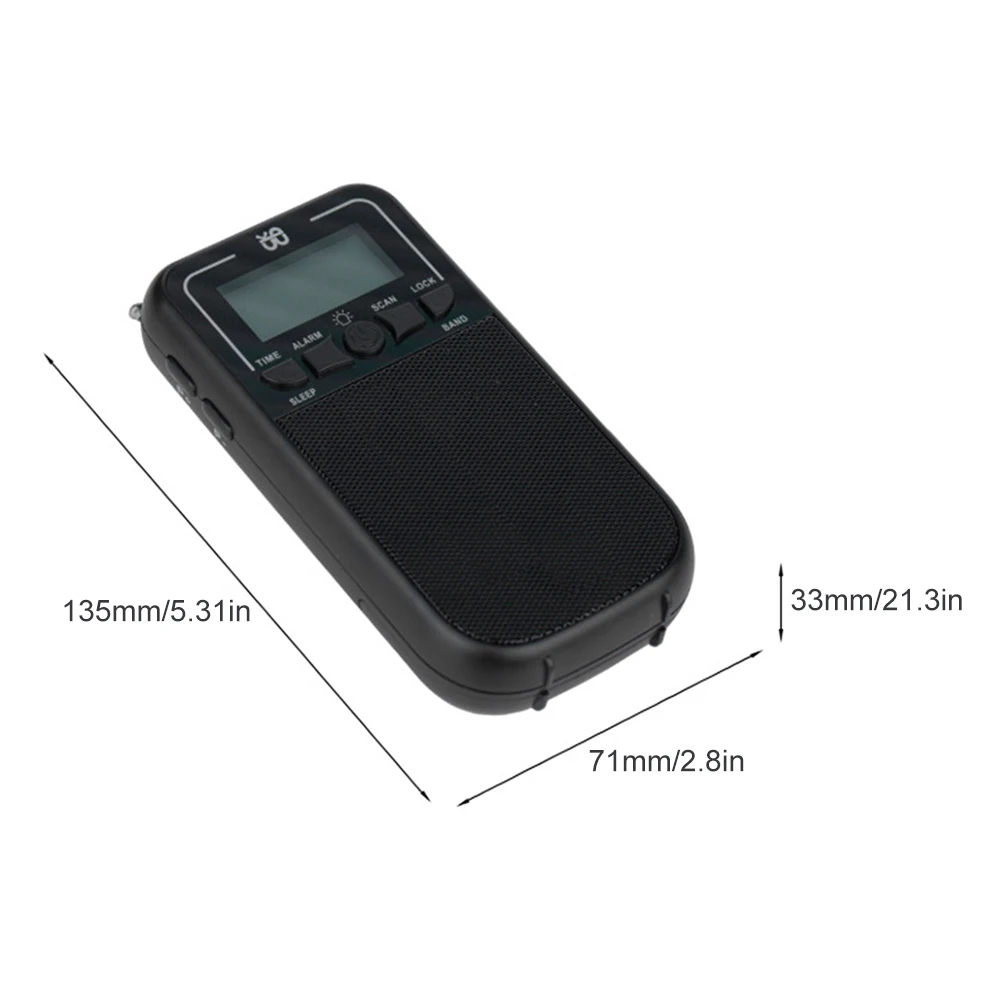 راديو ستيريو شخصي شاشة ديجيتال محمولة راديو هاي فاي ساعة منبه راديو جيب صغير وضع النوم 3.5 مللي متر مقبس سماعة الرأس