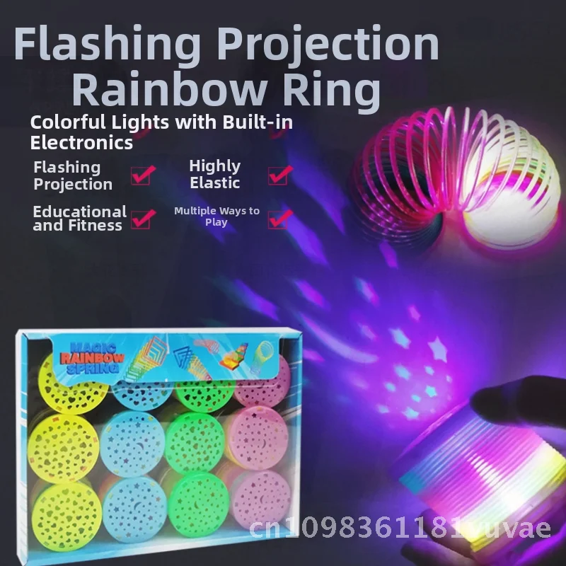 Céu estrelado projeção brilho no escuro arco-íris círculo crianças brinquedo desenvolvimento intelectual mão-on treinamento cerebral caixa de cor de plástico