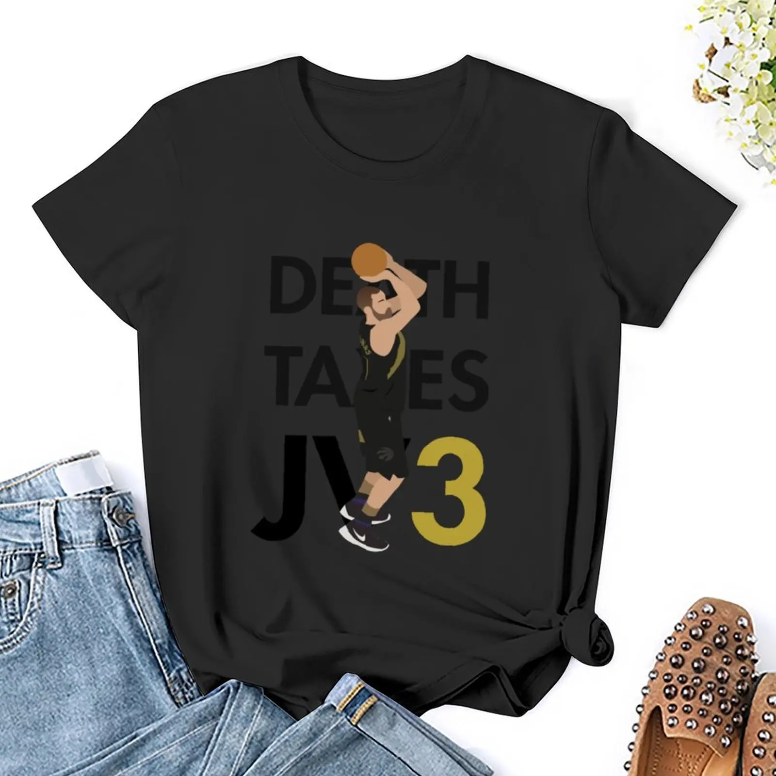 Tod, Steuern, JV3 T-Shirt Tops Grafiken Kurzarm T-Shirt süße Kleidung Frauen T-Shirt