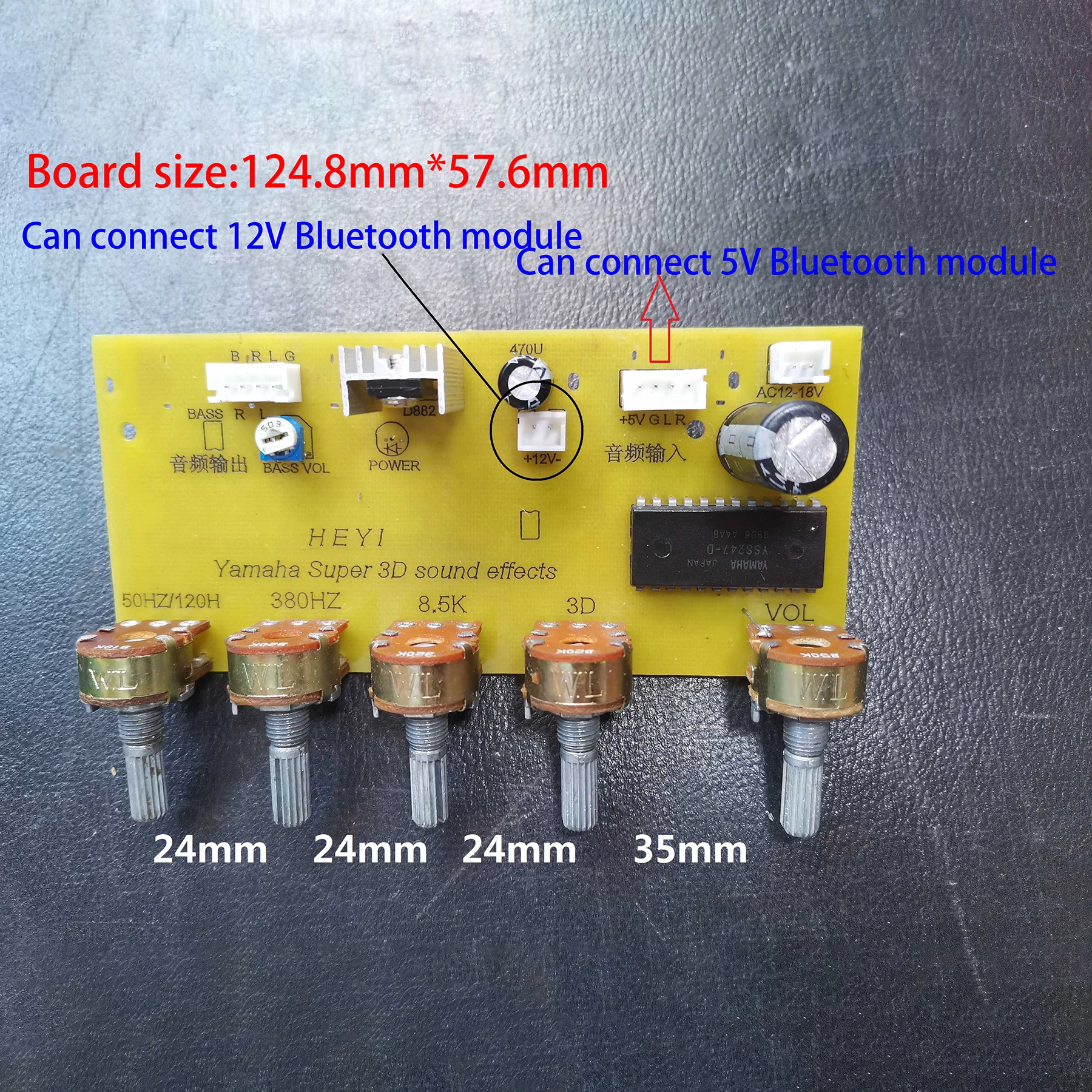 YSS247 placa preamplificadora de efectos de sonido Super 3D, preamplificador de 2,1 canales, ajuste de volumen de mezcla