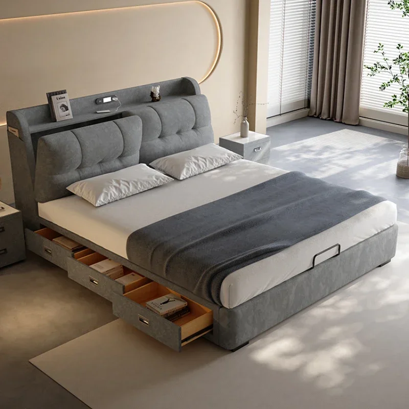 

Vintage Loft Modern Double Bed Luxury Storage Adults Queen Size Double Bed Space Saving Compact Camas De Casal Unique Furniture