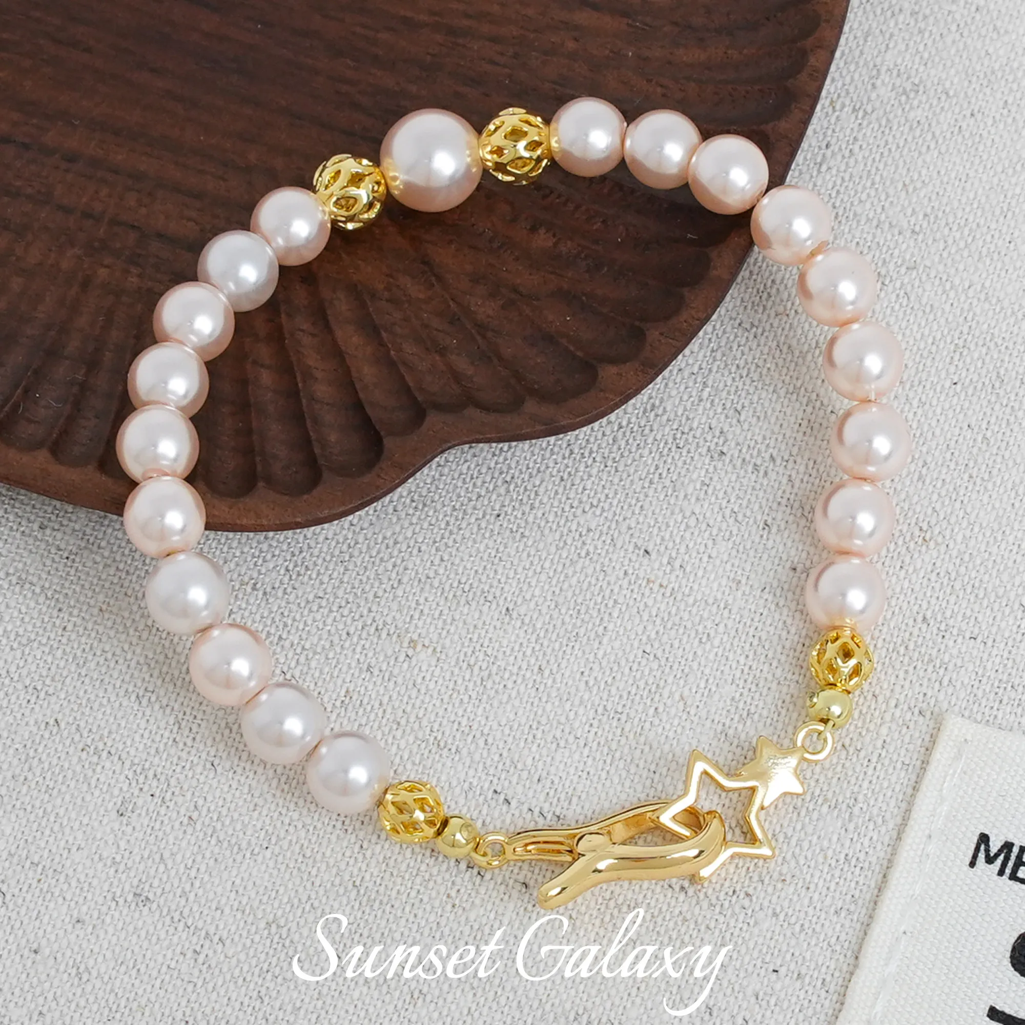 18k Electroplated Real Gold Five-pointed Star Necklace Spring Press Buckle Link Buckle DIY Handmade Bead Material Accessories