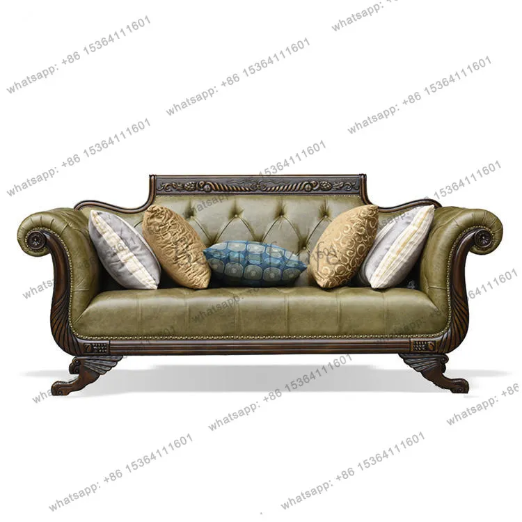 

European light luxury red leather sofa single high backrest living room decorative sofa