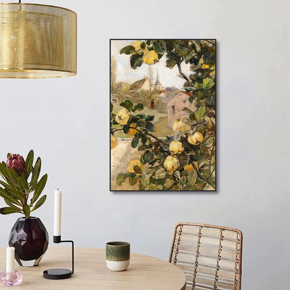 Antique French Country Natural Scenery Wildflower Field Landscape Poster Canvas Painting Wall Art Pictures Home Farmhouse Decor