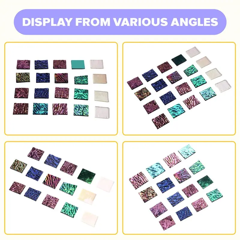 Microwave Kiln Compatible 112G Fusion Glass Sheets Dichroic Glass Scrap Art Pieces Mixed Colors For Jewelry Making Supplies