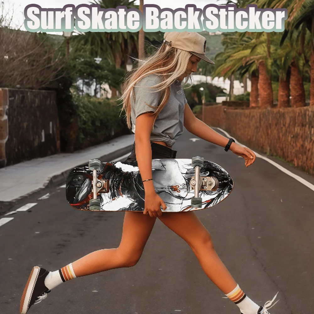 

1 плоская ретро-наклейка на скейтборд «Аниме-девушка-ниндзя», подходит для скейтбордов и самокатов, крутая спортивная наклейка для скейтборда